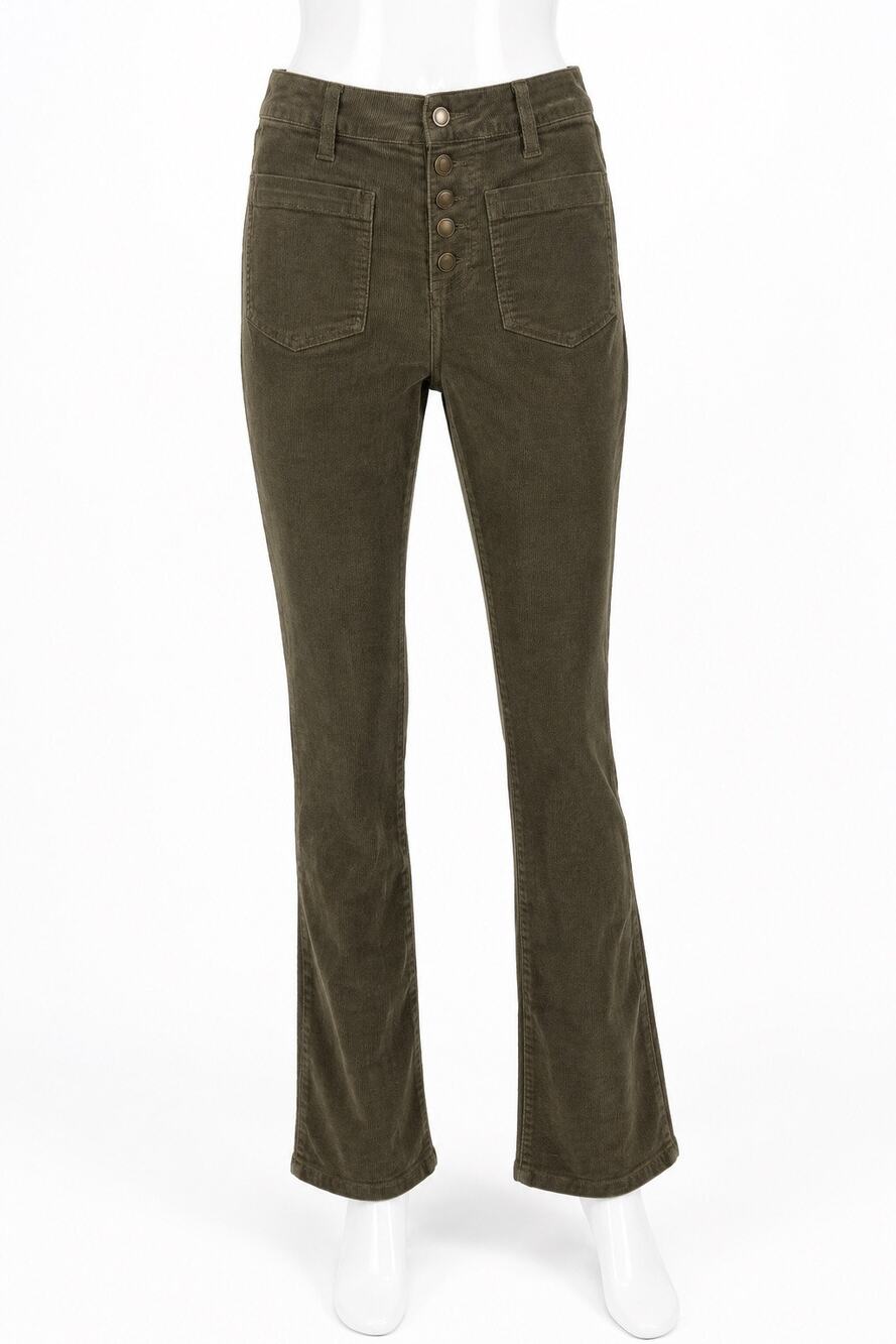Sanctuary Corduroy High Rise Straight Pants Olive Size 25